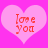 Two pink hearts on a bright pink background with red text reading 'Love You' inside each heart.