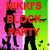 Pixelated image with split background: pink and green left, white right, featuring silhouettes, text, and question marks.