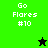 Green and black pixelated displays 'Go Flares #10' text with a star icon changing from black to green