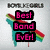 Animated icon shows a teal and red cartoon character with rainbow stripes, displaying text that changes from 'Best Band Ever!' to empty.