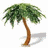 Pixelated palm tree with brown trunk and green fronds stands beside text reading 'I love palm trees!' on white background.
