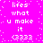 Bright pink background with white pixelated text and symbols arranged in a pattern, featuring repeated phrases and emoticons