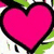 A four- displays distinct visual elements: a pink heart, floral patterned heart, lips with leopard print, and purple text on black