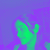 Animated sequence showing a person's head turning from left to right across with green and purple color inversion