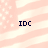 Four identical display a pink and white striped background with 'IDC' text in dark blue pixelated font