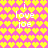 Pixelated icon with repeating heart pattern background and text "i love joe" in white, showing two color variations of the same design.