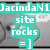 A grayscale cartoon-style icon with a speech bubble reading 'KEEP TO THE LEFT' and overlaid cyan text 'JacindaN1 site rocks =1'.