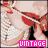 Animated contact sheet showing three frames of a pixelated cartoon character with red lips, white teeth, and a pink 'VINTAGE' text overlay on a gray background.