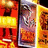 Pixelated image with pink background displaying text and a central graphic of a game machine with red and yellow elements.