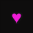 Two pink heart icons on black background with cyan text 'Katie' in upper right corner.