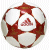 A soccer ball with red and white , a black Adidas shoe with three white stripes, and pixelated text forming 'All Day I Dream About Soccer' on a white background