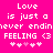 A static pixel art image with a bright pink background displaying repeated text and symbols in white and light pink.