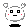 Pixel art character with four expressions: smiling, blushing cheeks, winking with tongue out, and heart-shaped eyes. White rounded body on gray background.