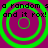 A static image with four green concentric circles on a magenta background, overlaid with black pixelated text reading "a random so random s and it rox! and it rox!".