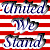 A 50x50 pixel animated buddy icon featuring two distinct frames: a patriotic-themed frame with red and white stripes and blue text reading "United We Stand," and a green background frame with bright green text reading "Original Icons .com."