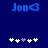 Blue pixelated text 'Jon3' above five white and gray star icons on a dark blue background.