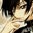 Pixelated image of a character with light brown hair and dark eyes, wearing a white top against a black background.