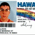 Pixelated image of a person with short dark hair wearing red clothing, next to text and rainbow-colored stripes on light blue background.