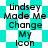 Text reading "Lindsey Made Me Change My Icon" appears on a background alternating between cyan and white checkered patterns and cyan and white starburst patterns.