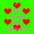 Green background with red heart symbols and pink text reading 'i like someone? idk?who' repeated in a pattern