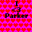 Pixelated icon with pink heart-patterned background and black text reading "I <3 Parker" in four identical quadrants.