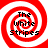 Four identical red and white spiral patterns with black text reading 'The White Stripes' arranged in a