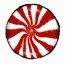 Circular red and white striped pattern with swirling motion, displayed in a of 25 identical frames with one additional frame below