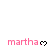 Pixelated pink text 'martha' followed by a black heart symbol, displayed across multiple with a gray overlay on the bottom-right corner