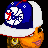 Pixel art contact sheet showing three frames of an animated character wearing a blue and white cap, blue dress with red stripes, and silver bracelets, with text "Lovin Them 76ers" below.