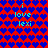 Red background with blue heart pattern and cyan text reading 'i love lexi' in four positions.