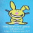 Pixelated yellow rabbit-like creature with long ears, pink nose, and striped body against light blue background.