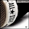 Two side-by-side frames of a circular icon showing partial text and symbols on a white background with black borders.