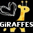 Yellow giraffe head with three horns and a heart-shaped silver outline on black background, accompanied by text elements.