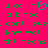 A static pixel art image with bright pink background, green text reading "u call me a bimbo i dont evet knw wat tht means" and a blue heart symbol replacing the 'o' in 'bimbo'.