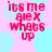 Pixelated pink text on light blue polka dots over a solid pink background, with no visible animation changes.