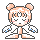 Pixel art contact sheet of a cartoon character with orange hair in twin buns, closed eyes, and white gloves across 10 frames showing subtle facial expression changes from neutral to crying.
