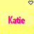 A static contact sheet showing two side-by-side frames of a pixel art buddy icon with yellow background, pink text, and heart symbols above the text.