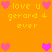 Pixelated orange background with yellow text and pink heart icons arranged in a pattern