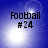 Blue background with white light effects and black text reading "Football #24" in four quadrants.