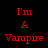 Red vampire-themed icon with text 'I'm A Vampire' on black background and a smiling red face with fangs on dark gray background.
