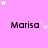 Pink background with white stars and repeated black text "Marisa" in a pattern