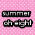 Pixelated text and symbols on a pink patterned background with white squares.