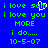 Blue background with green pixelated text reading 'i love sam i love you MORE i do... 10-5-07' and a white cursor icon over the 'm' in 'sam'.