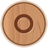 Circular wooden icon with concentric brown rings on a light brown background, rendered in pixelated style.