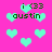 Pixelated cyan hearts float on a bright pink background with green text reading "i <33 austinn" in multiple positions.