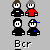 Pixelated character icons with varied clothing and accessories on gray background, plus grayscale abstract motion graphic.