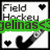 Animated icon shows a field hockey stick and ball with text overlays changing from 'Field Hockey' to 'swim' and 'conor<3' on different backgrounds.