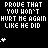 A 3x2 contact sheet of six animated frames showing pixelated text and star-like particles on a black background, with the phrase "PROVE THAT YOU WON'T HURT ME AGAIN LIKE HE DID" repeated across all frames.