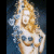 Animated pixel art of a female figure with flowing hair and blue accents against dark background, next to green text reading "Original Icons .com".