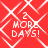 Red background with white diamond-shaped pattern and repeated text "2 MORE DAYS!" in pixelated font